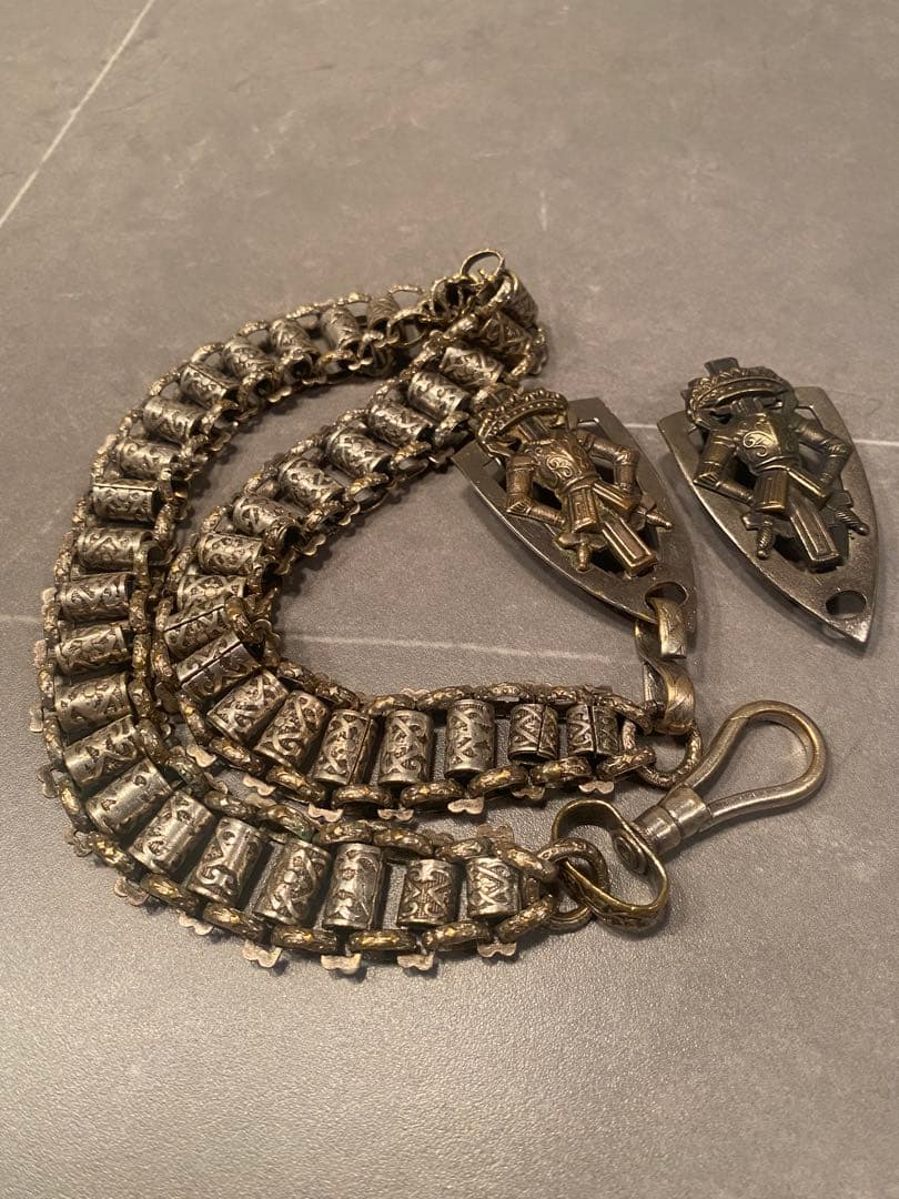 1900年 フリーメイソン テンプル騎士団 ソードチェーン ロング スペア付き フルセット】1880-1920s フリーメイソン ソードチェーン 当時物