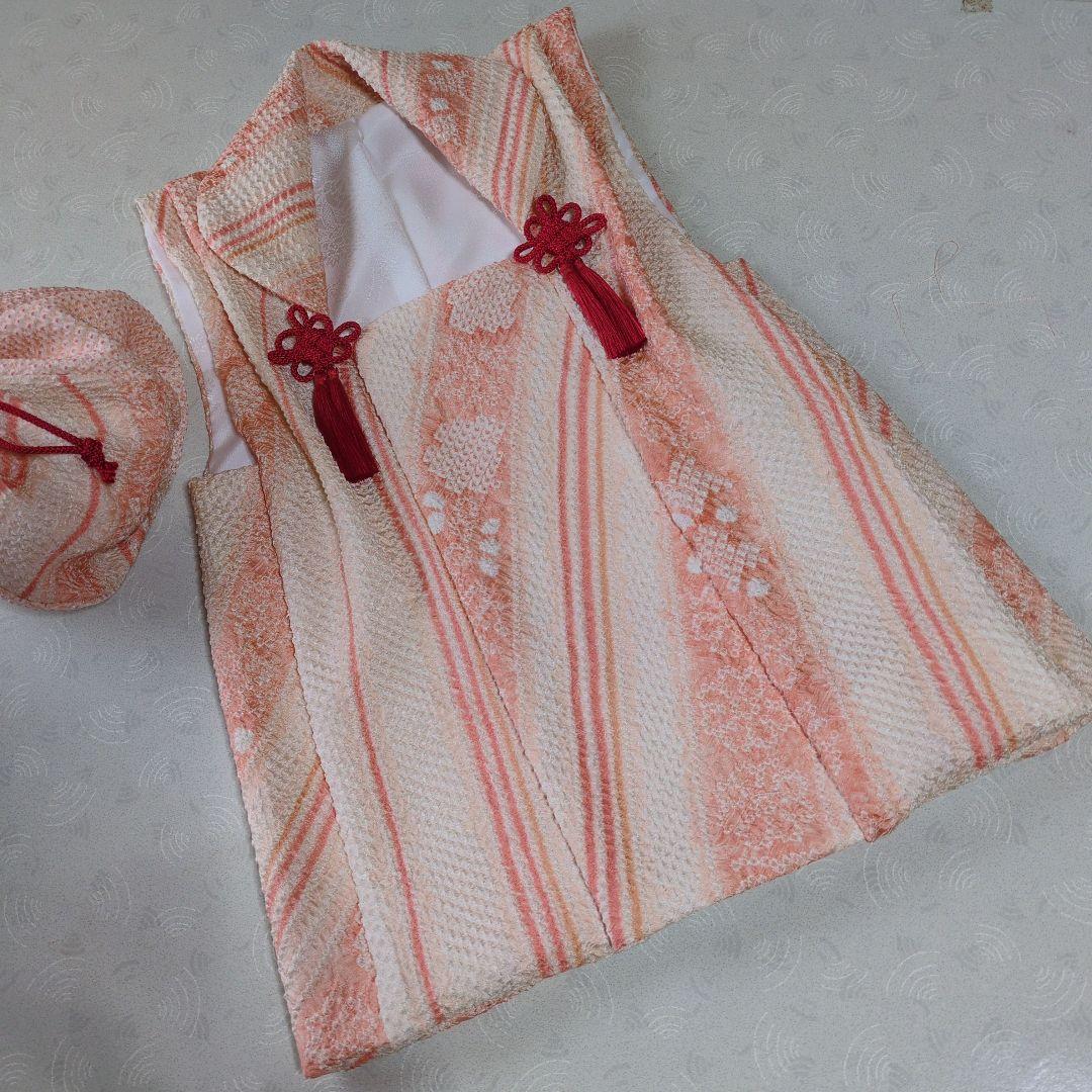 七五三３歳正絹総絞り手縫いの被布(中綿なし） NISHIORI KAWAIINA 総絞り柄 レンタル商品 3歳の七五三 女の子 被布