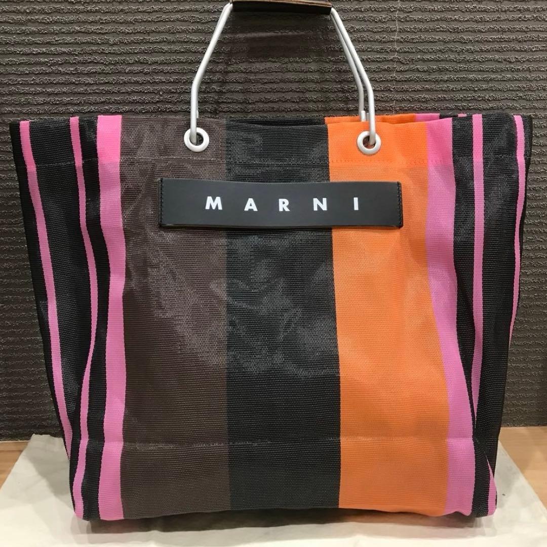 美品 MARNI マルニ ストライプ メッシュバッグ トートバッグ - メルカリ