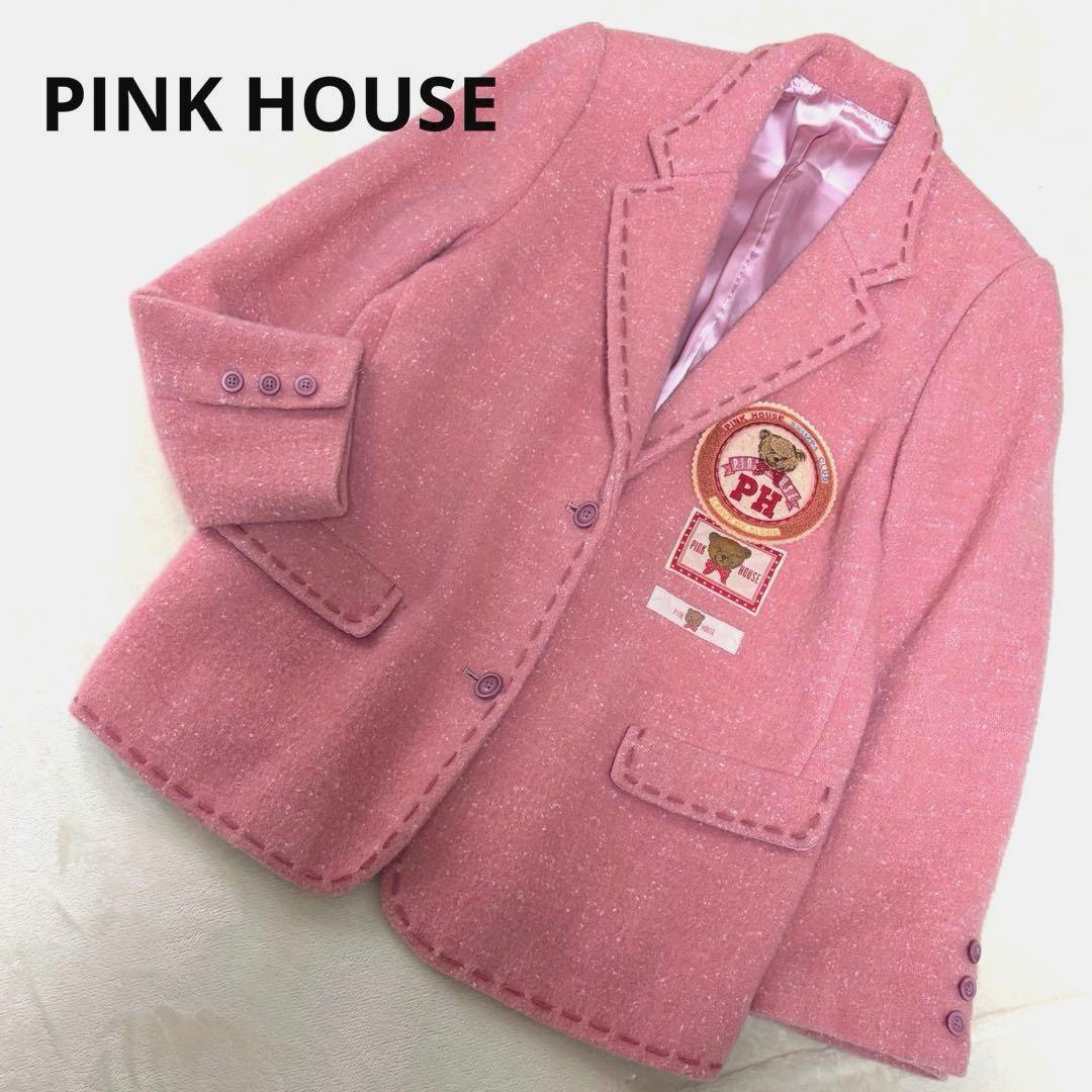 ピンクハウス　希少　日本製　くまさん　サガラワッペン　ジャケット　美品P59 ピンク雪だるまくまブルゾン - ピンクハウス通販｜リサイクル