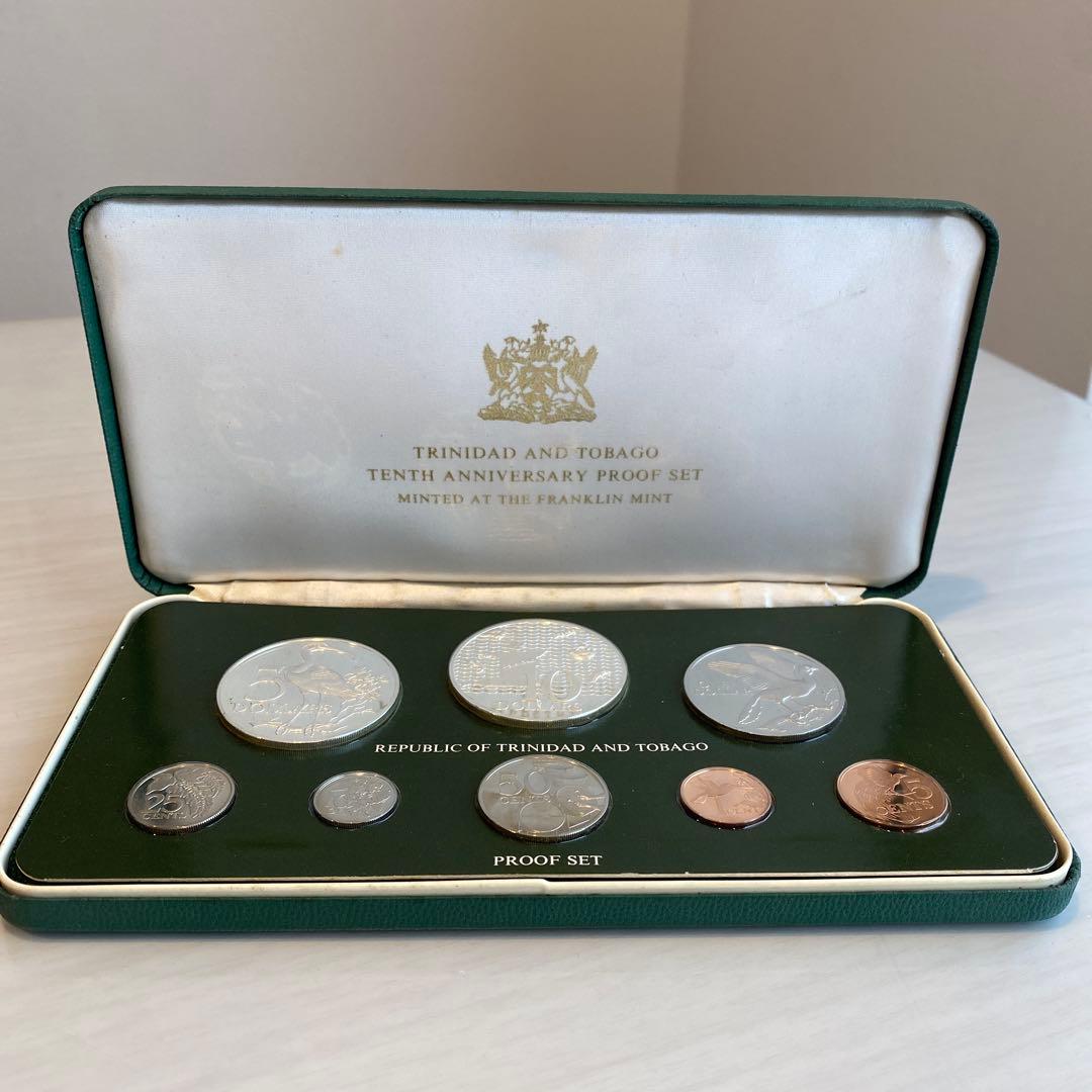 【レア】トリニダード・トバゴ 10周年記念プルーフセット トリニダード トバゴ Trinidad and Tobago プルーフセット 8種 大型