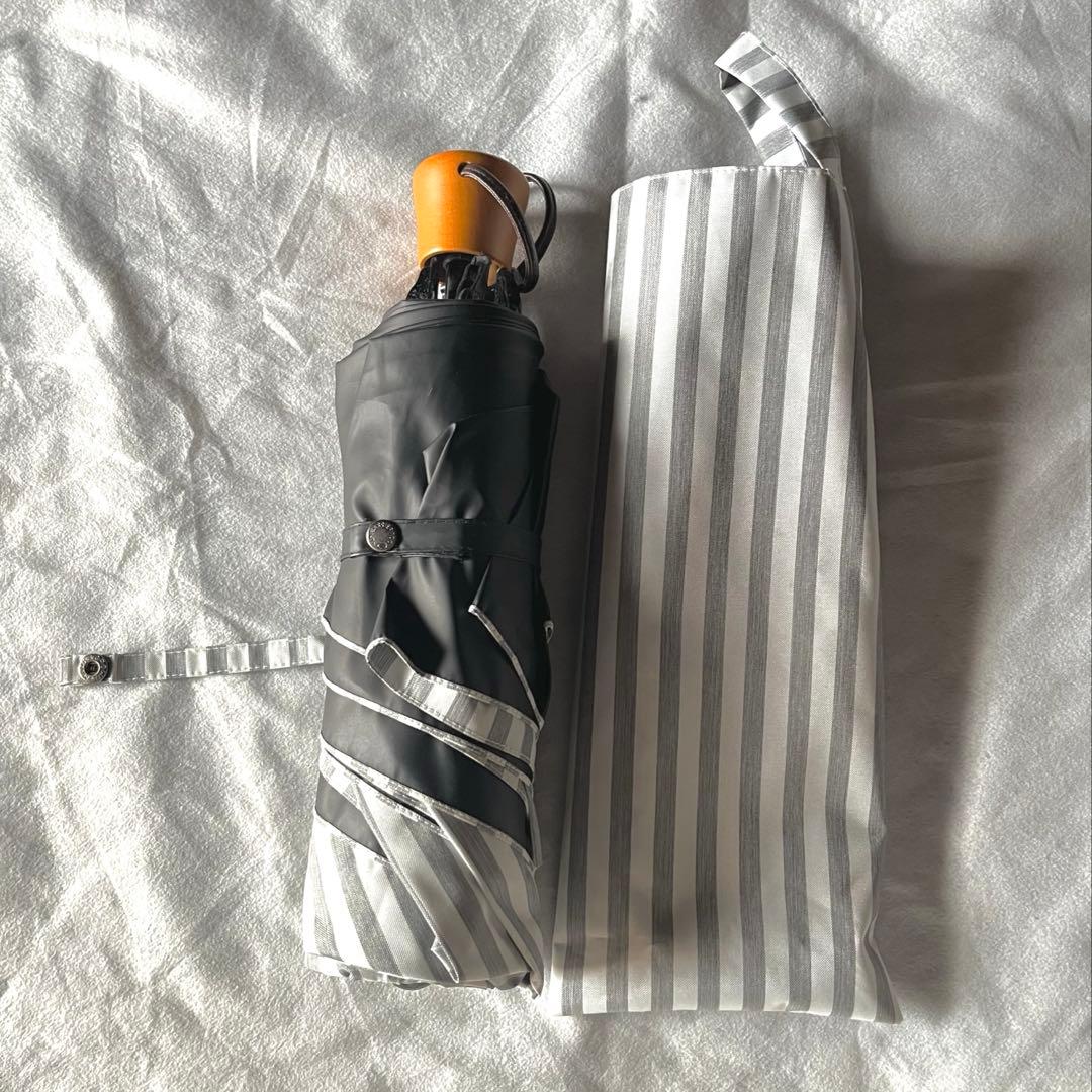 サンバリア100 3段折り畳み日傘 グレーストライプ - メルカリ