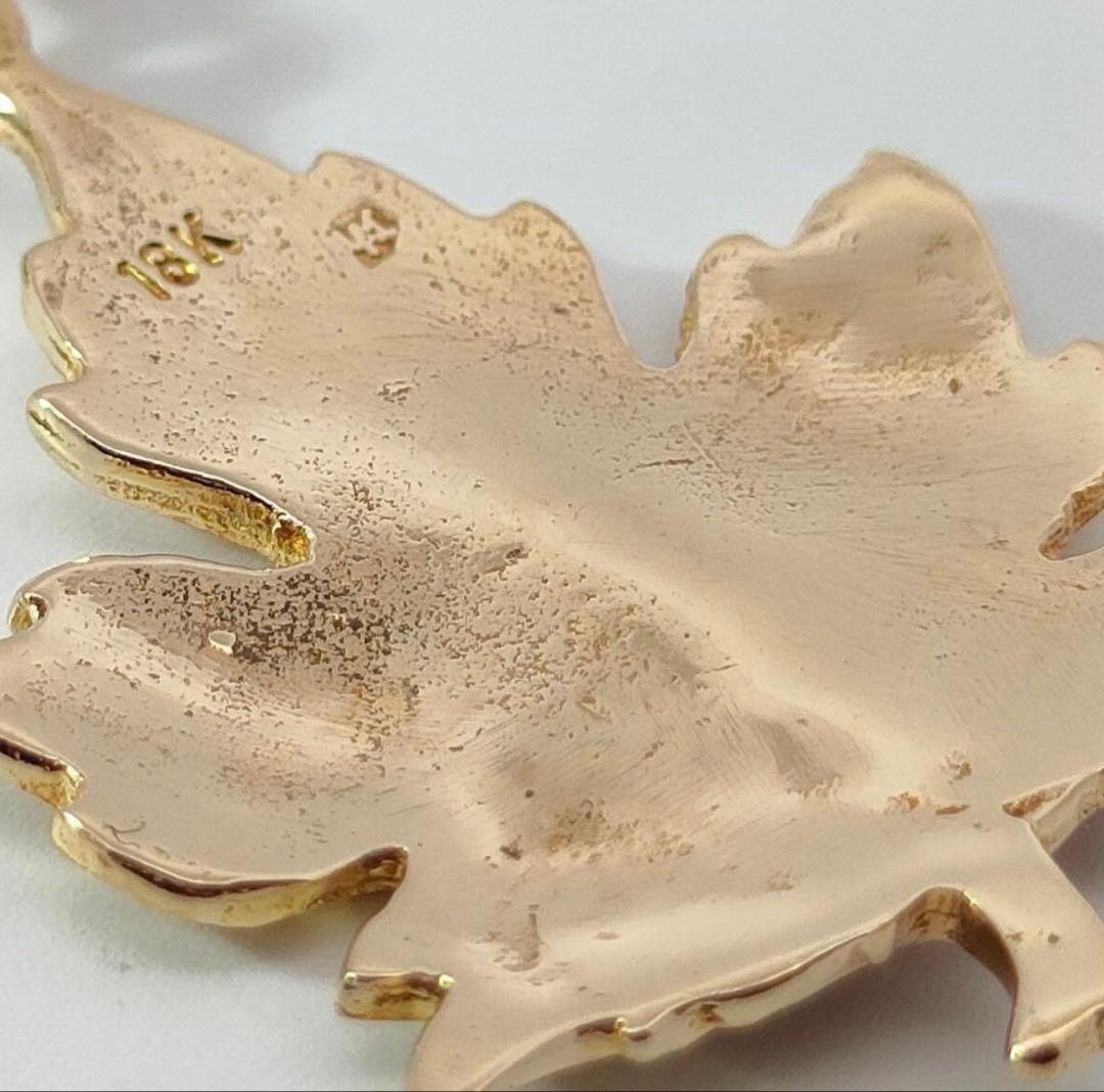 t*o様 18金 K18 カエデ 葉っぱ デザインネックレストップ 3.8g