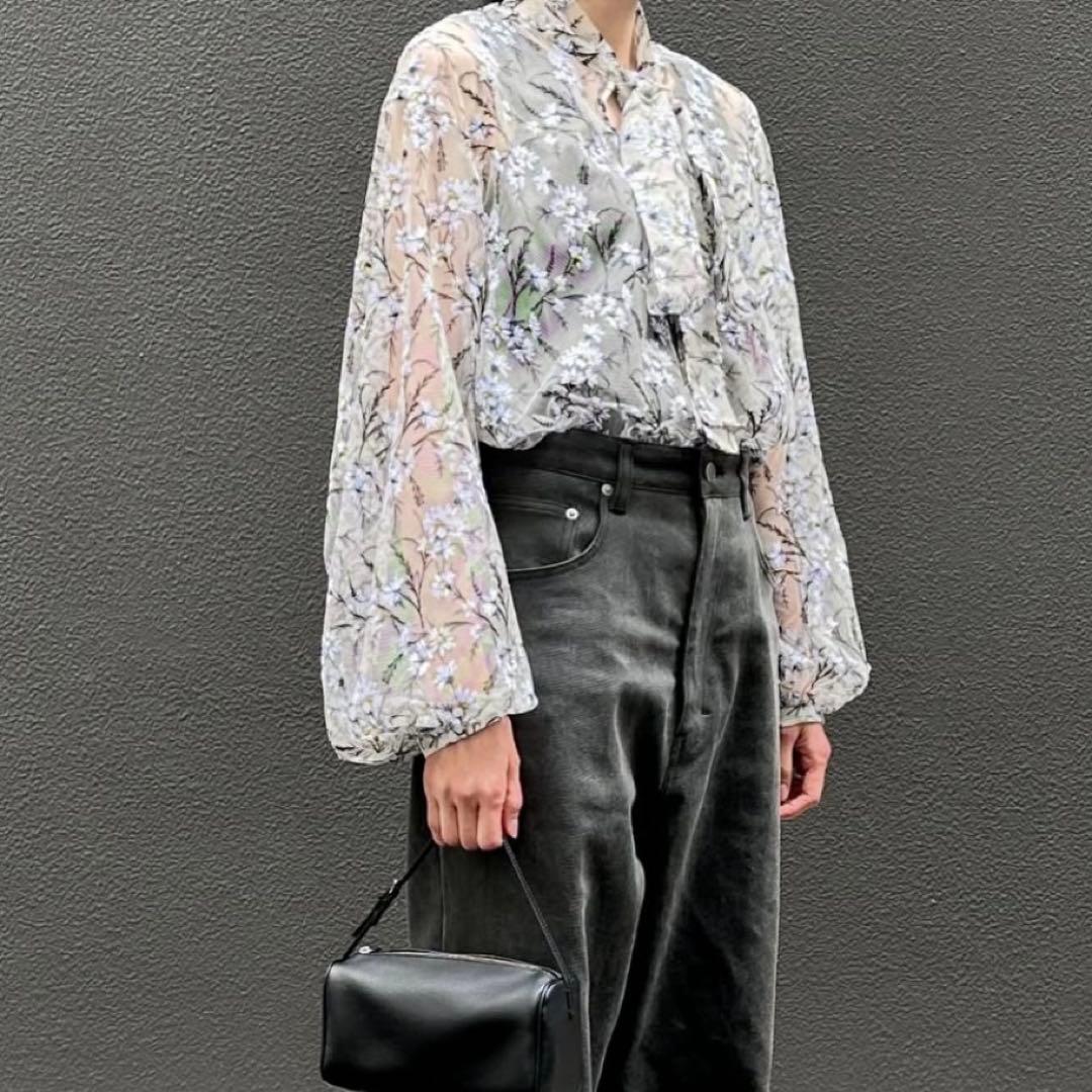 ブラミンク2025SPRING フラワーチュールレースリボンブラウス　38 ブラミンク2025SPRING フラワーチュールレースリボンブラウス 38