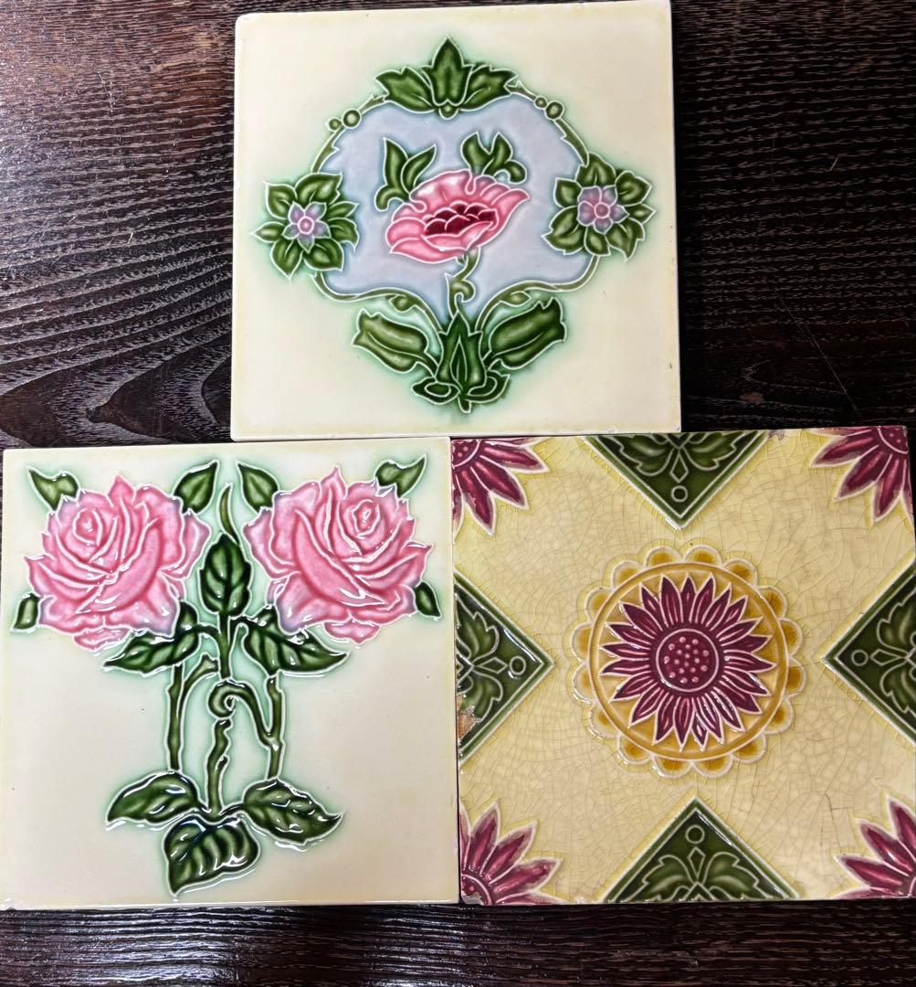 マジョリカタイル　ダントー　日本タイル工業　4枚 ダントーさんの和製マジョリカタイル【A】 | carratshop…+