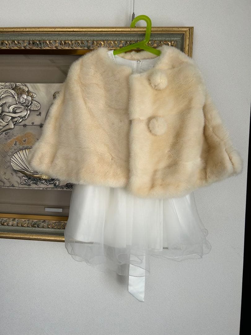 子供用　本物ミンクファー　ケープコート Qoo10] 【急速出荷】子供用ショールファーケープ秋