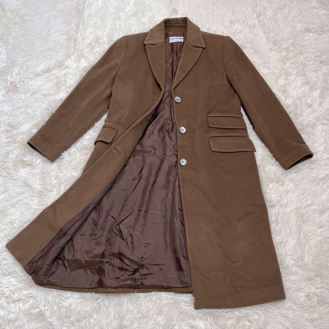 LOLA ZANINIイタリア製カシミヤ100% チェスターコート　ブラウン LARDINI (ラルディーニ) カシミヤ100％ シングル チェスターコート
