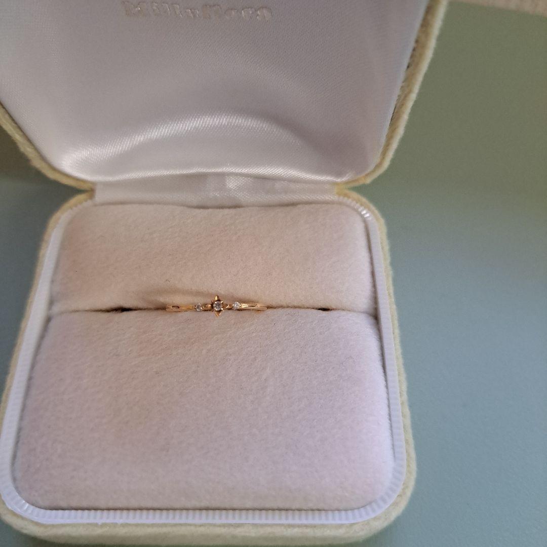 agete♡K18リング(NOJESS AHKAH 4℃ ete好きな人) 重ね付けに見える ツイストリング 指輪 つけっぱなし 秋 ete agete