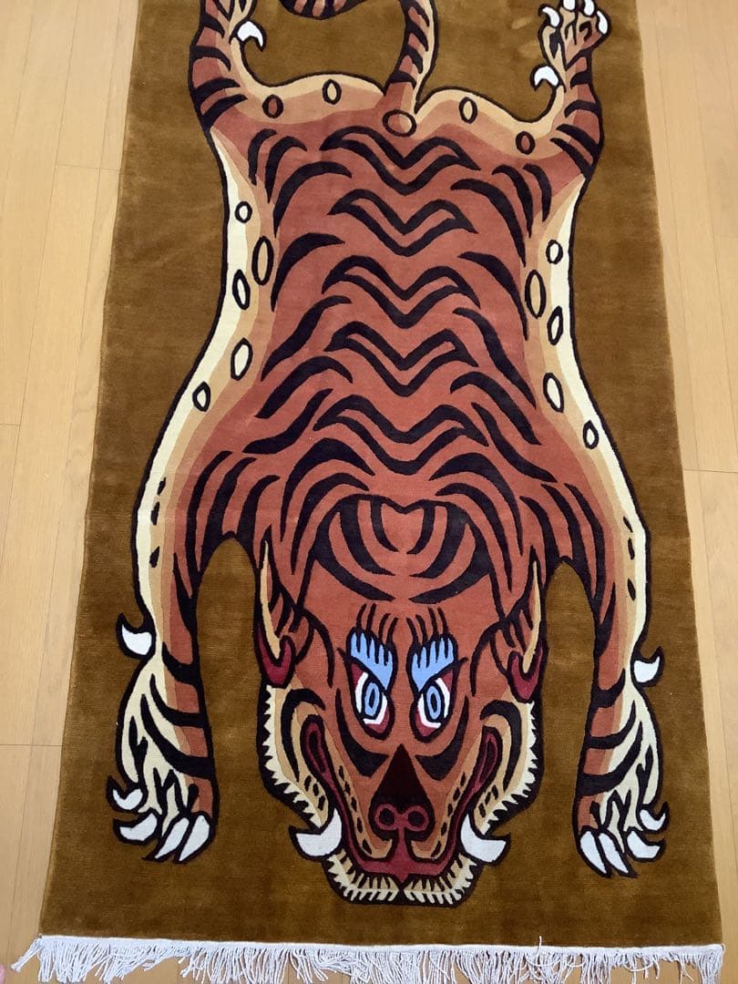 SALE 『本物』 チベット絨毯　チベタンタイガー　特大　約183cm SALE 『本物』 注文 チベット絨毯 チベタンタイガー 特大 約183センチ