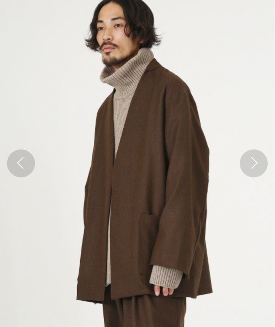 ブラウン ノーカラージャケットとパンツセット 楽天市場】【SALE15】 【3点セット】 セットアップ ノーカラー