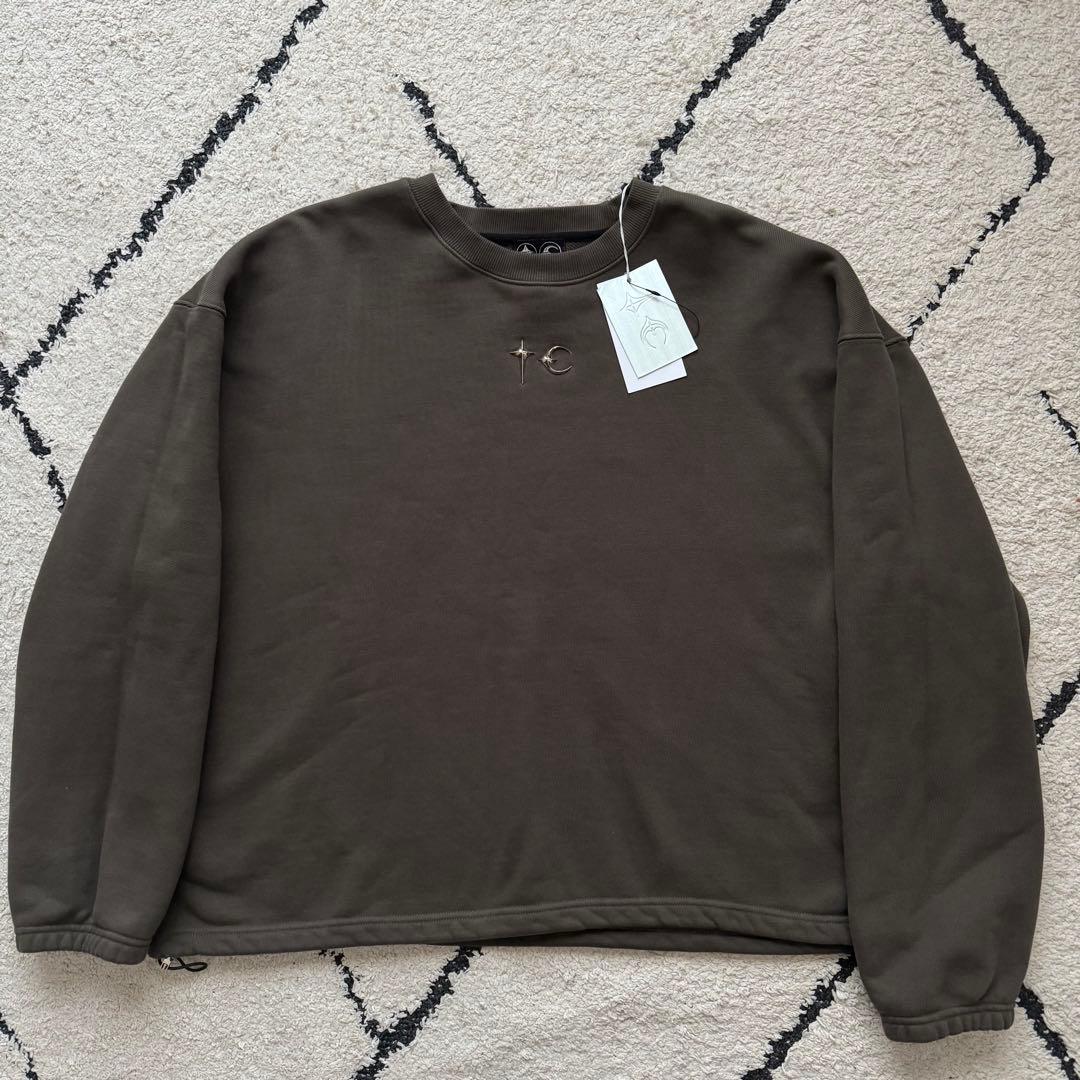 タグ付未使用　Thug Club　サグクラブ　スウェット　ロゴ　カーキ　3 THUG CLUB(サグクラブ) War survivorクルーネックスウェットTC24SS2104