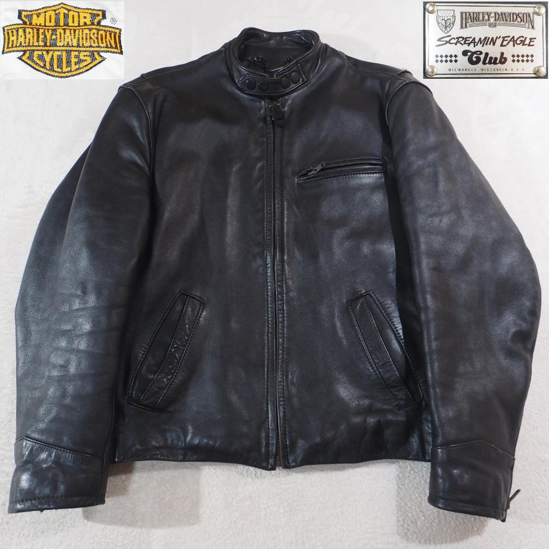 ハーレーダビッドソン 本革スクリーミンイーグル 黒 ライダース