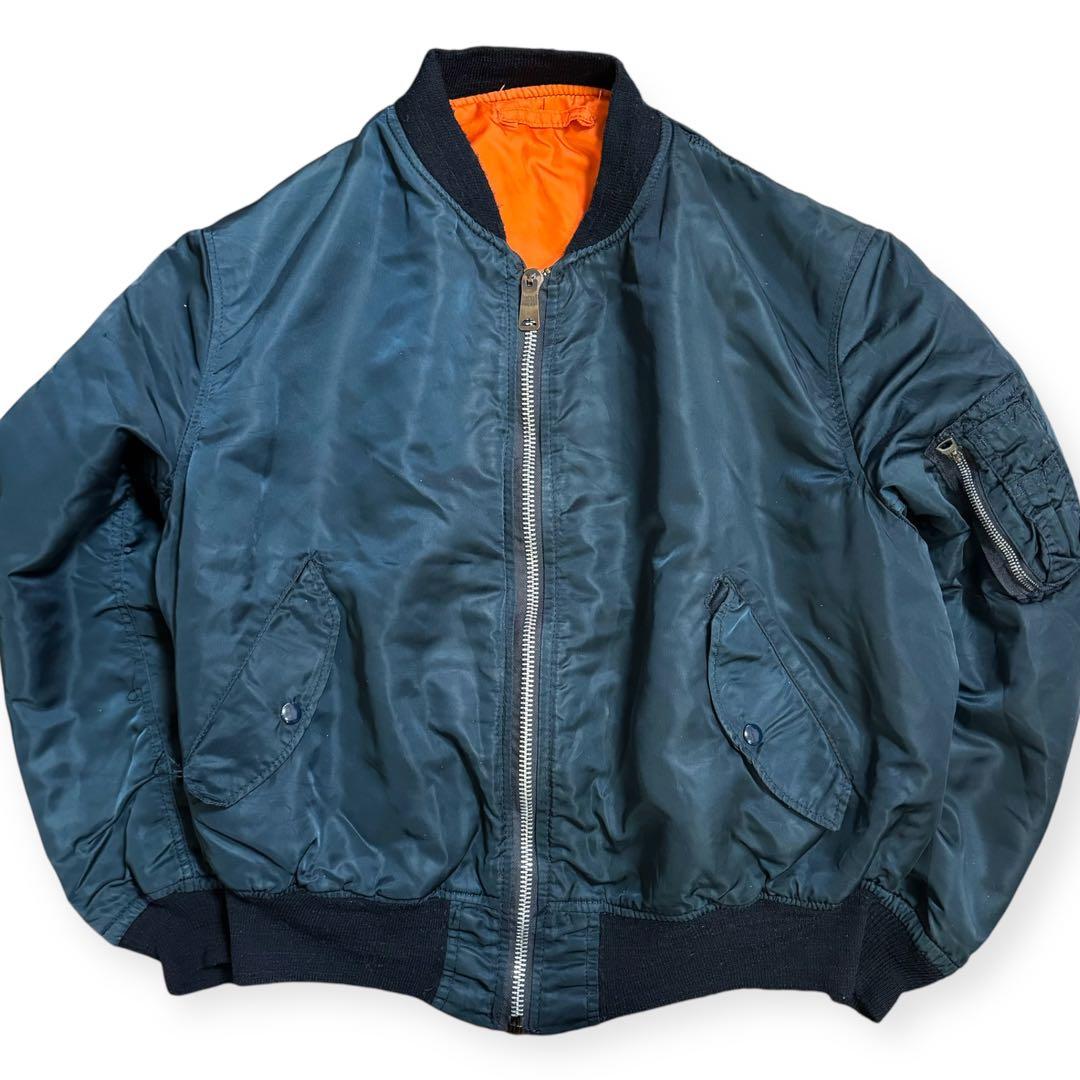 ALPHA 米国製 80s 三本タグ 初期 MA-1 民間用 ネイビー XL - メルカリ