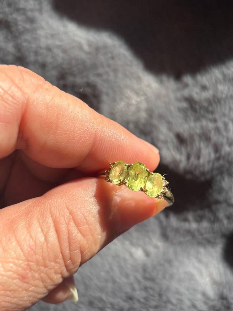 幻のパロットクリソベリルリング　K18 値下げ QVC K18WG ホワイトゴールド リング パロットクリソベリル0.90