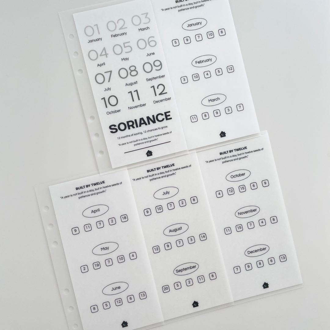 早い者勝ち 韓国 貯金 バインダー カバー リフィル 5sori 1年 シンプル