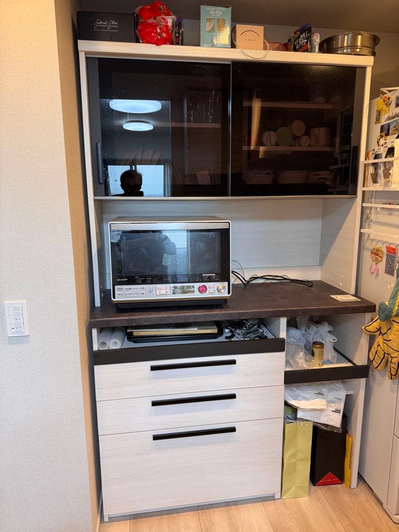 パモウナ 食器棚 キッチンボードSYオーチェ　SY-1200 パモウナ］ キッチンボードSY オーチェ SY-1200R B ﾌﾞﾗﾝｱｶｼｱ [幅120cm