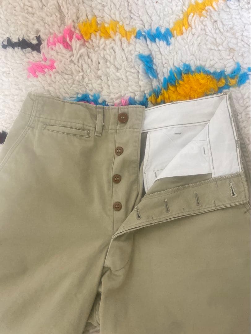 40s US ARMY M-45 チノ ヴィンテージ　W29 U.S.ARMY M-45 40年代 ビンテージ 45カーキ コットン チノパン 尿素