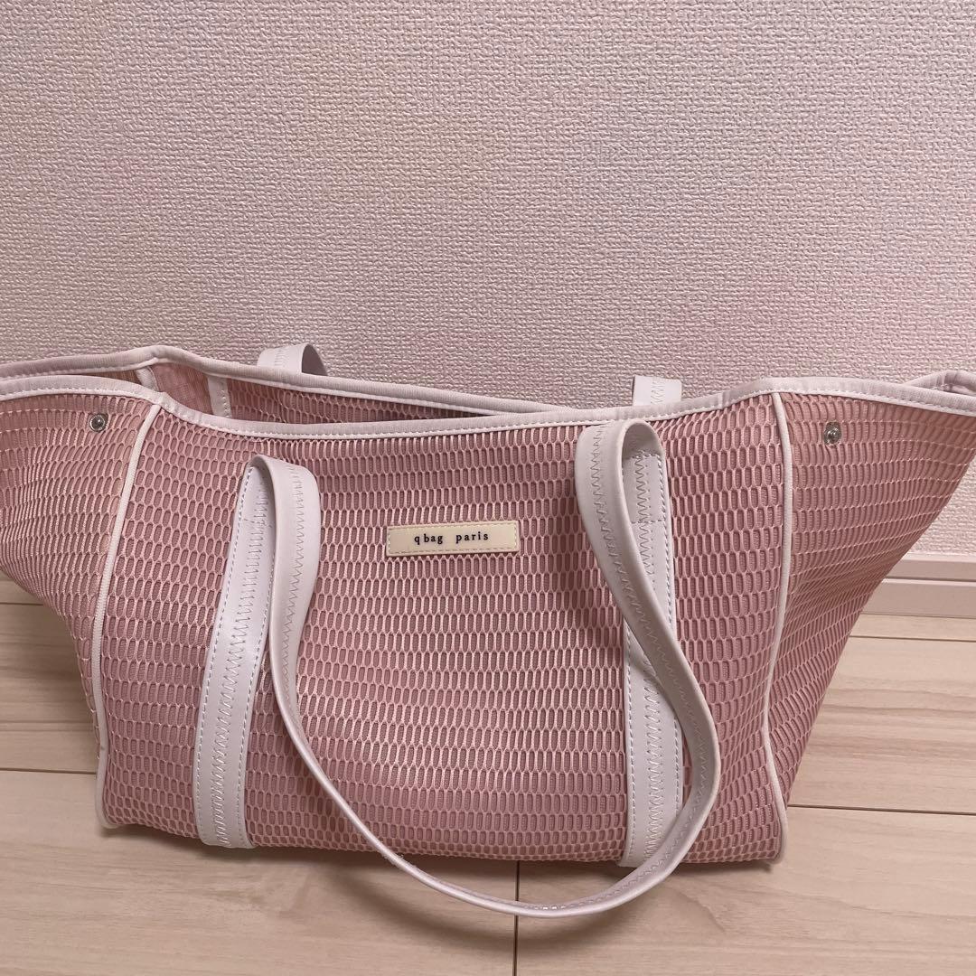 qbag paris メッシュトートバッグ ピンク マザーズバッグ q bag paris マザーズバッグ トート バッグ ネオプレン レディース