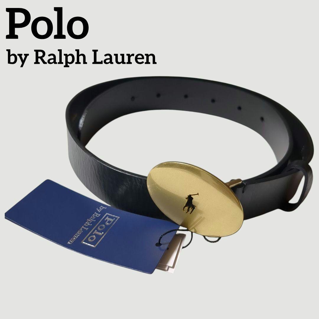 新品 POLO RALPH LAUREN オーバルバックル カーフスキン ベルト オーバルバックル スキニー レザー ベルト （ベルト・サスペンダー