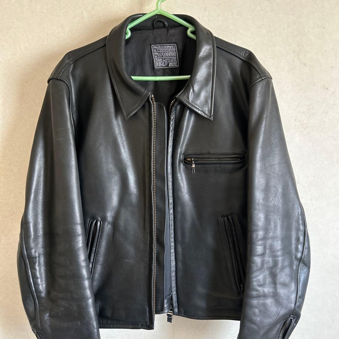 お値下げ！K'S LEATHER ブラックレザー シングルライダース K'S LEATHER KADOYA KL-S4 カドヤ公式ショップ シングルライダース