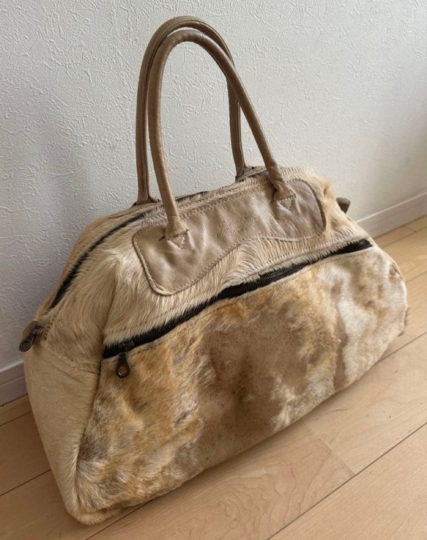 Jas-M.B. ハラコ/レザー ボストンバッグ Jas-M.B. ハラコ/レザー ボストンバッグ