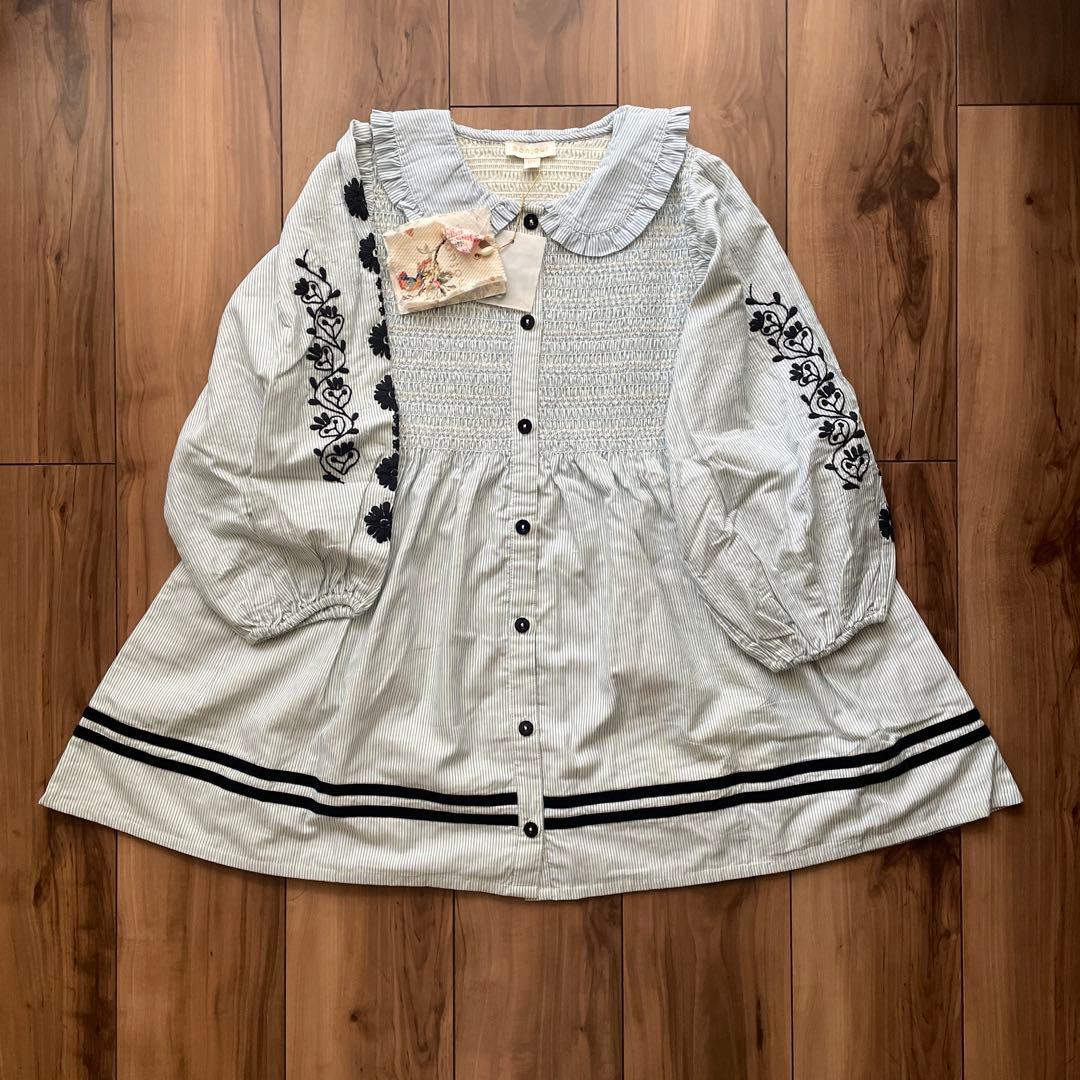 新品　bonjour diary 23aw stripe tunic 12y Bonjour Diary | Wee Mondine