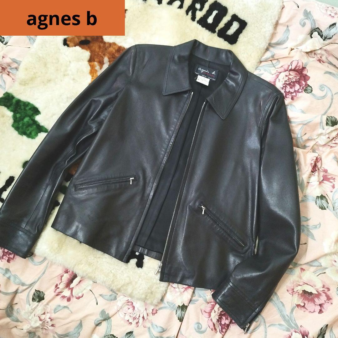 mizu様売約済みagnes b ブラック　レザージャケット ブルゾンライダース To b. by agnes レザージャケット ライダース レザー ライダース