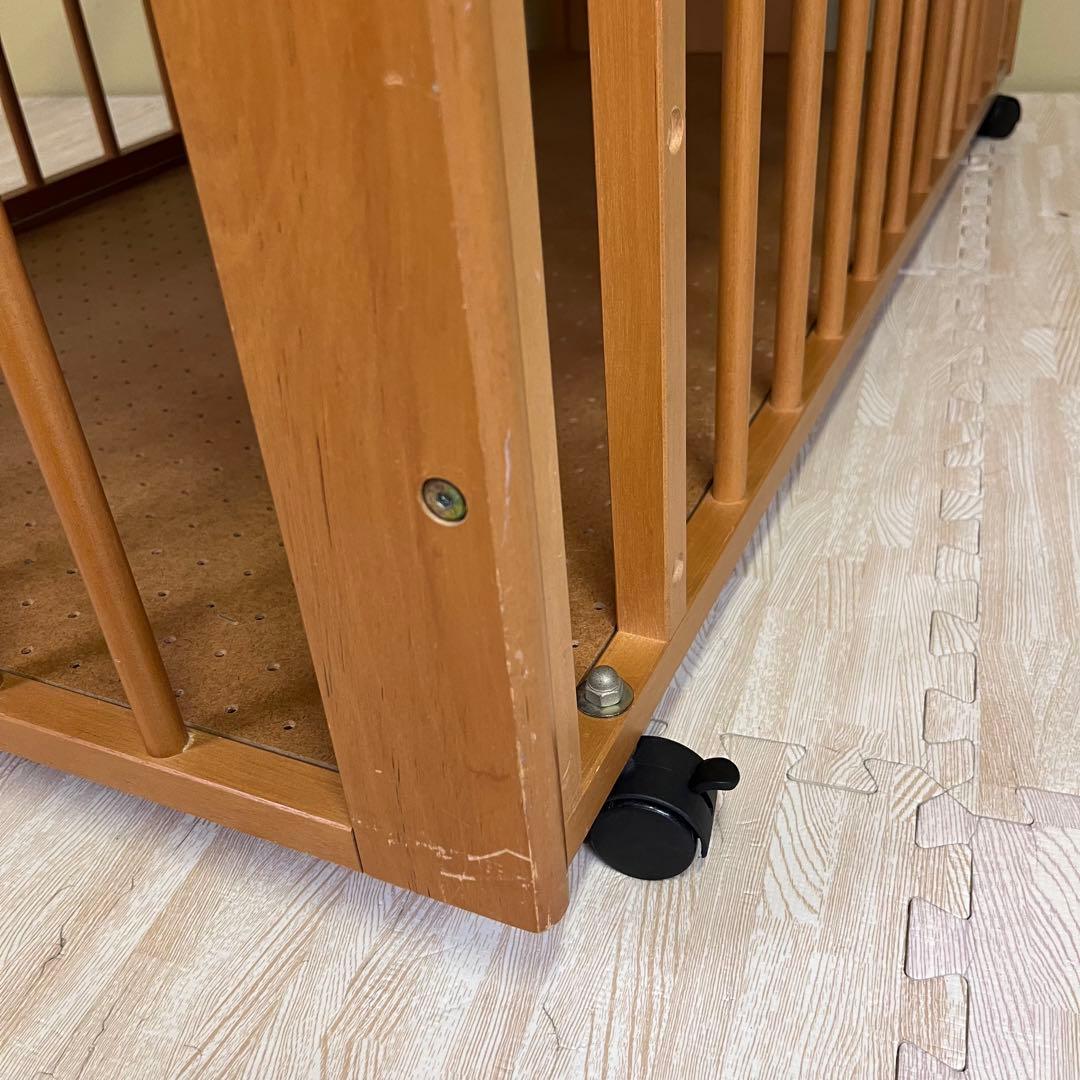 ☆除菌清掃済☆ カトージ くまのプーさん ベビーベッド ライトブラウン