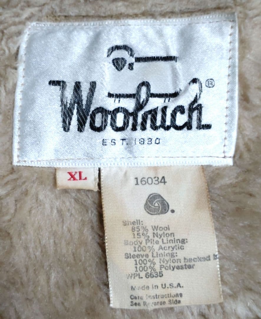 70s】WOOLRICH ウールジャケット ボアジャケット 白タグ アメリカ製