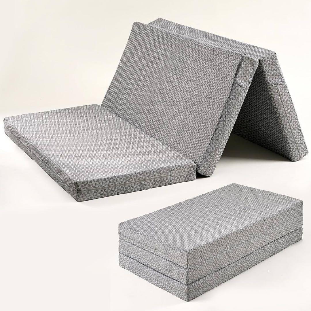 【大特価】マットレス 厚さ10cm ダブル140*195cm グレー 三つ折り 楽天市場】マットレス ダブル 三つ折り 高反発 厚さ10cm 国産(日本製