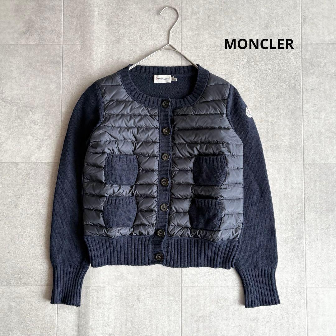 モンクレール ダウン切替ニット カーディガン ネイビー XS - メルカリ