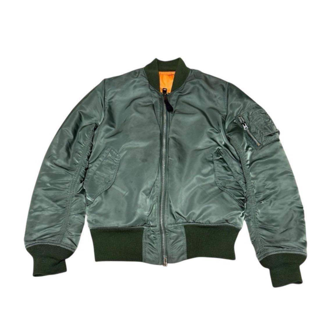 【美品】90s ALPHAMA-1 フライトジャケット 中綿入り M サイズ 90年代 USA製 ALPHA MA-1 ミリタリー フライトジャケット 民間品
