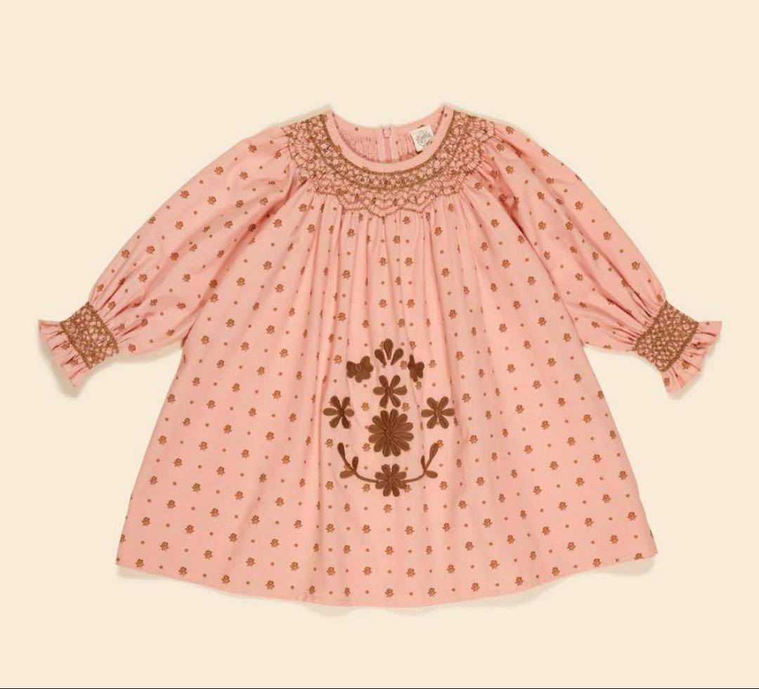 ワンピース apolina 2-3y MEADOW CALICO RIBBON Apolina Gloria Dress Woodland Floral Hazel | BIEN BIEN