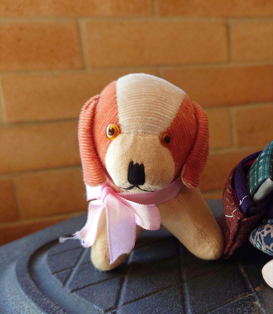 戦前 日本製　縞別珍（しまべっちん）の小犬　輸出用　アンティーク 戦前 日本製 縞別珍（しまべっちん）の小犬 輸出用 アンティーク