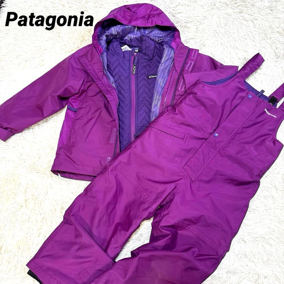 Patagonia パタゴニア　キッズスキーウェア3点セットパープルXS 5-6 NWT Patagonia Baby All Seasons 3 in 1 Jacket 3-6 Month Night Plum