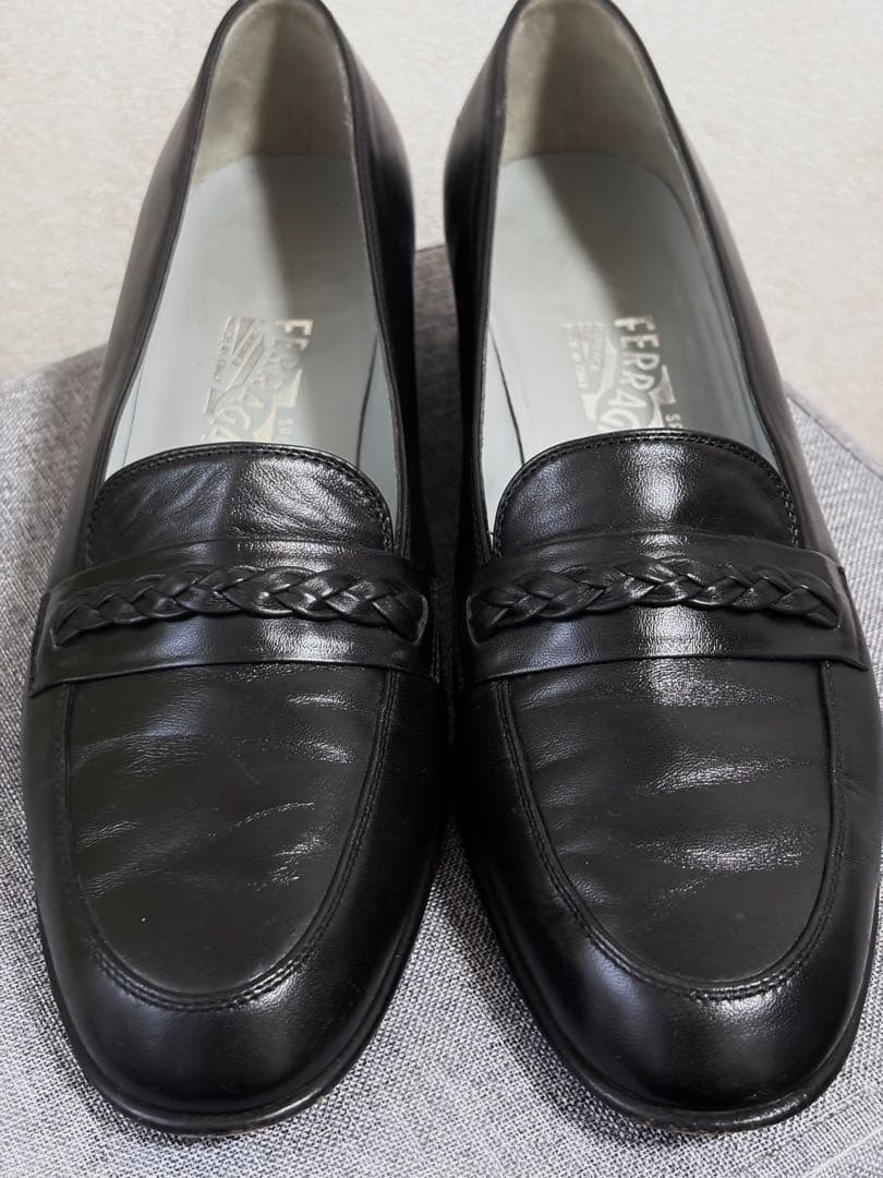 さ*る様 美品　ブラック　ヒールローファー　24.5〜25cm 楽天市場】ローファー レディース 大人 ローヒール ぺたんこ フラット