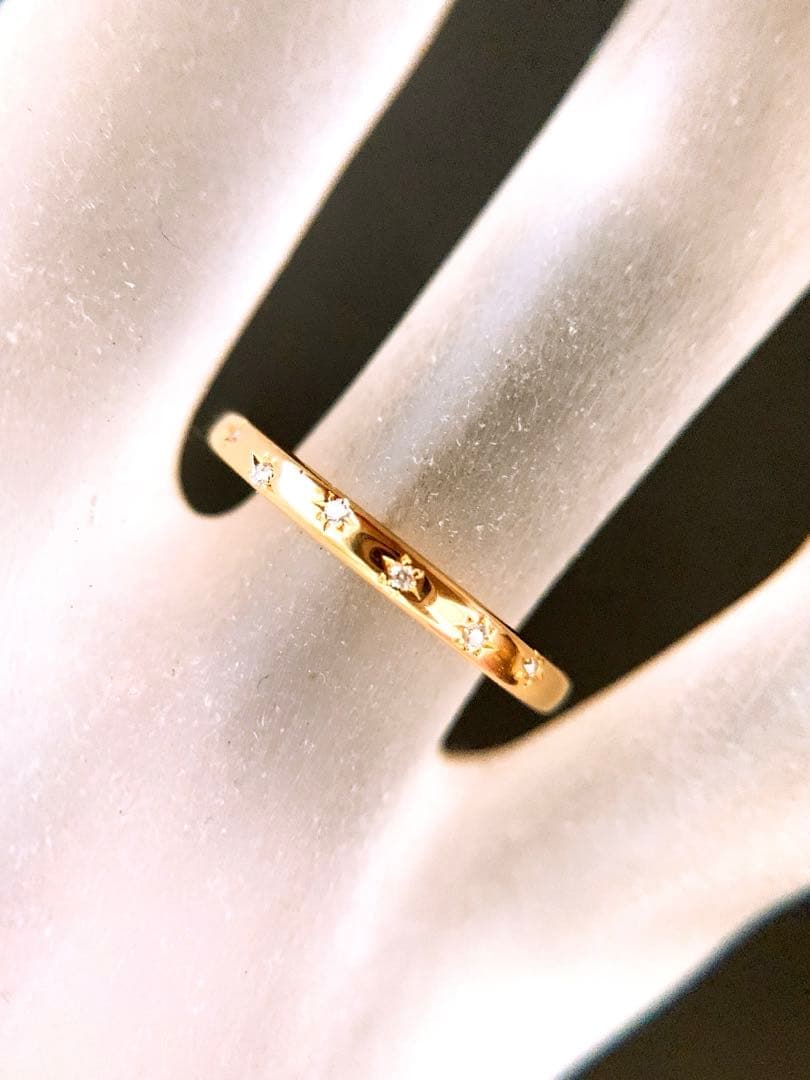 約2g✨VENDOME AOYAMA❗️k18YG 星留め ダイヤモンドリング - メルカリ