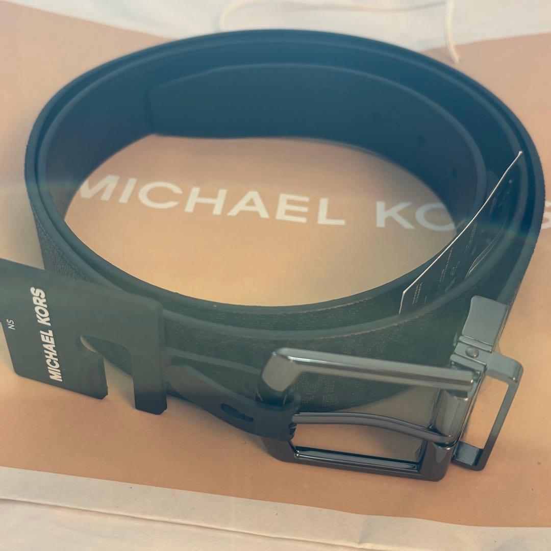 Michael Kors リバーシブルベルト 黒 公式アウトレット】ロゴx ソリッド リバーシブル ベルト 34MM