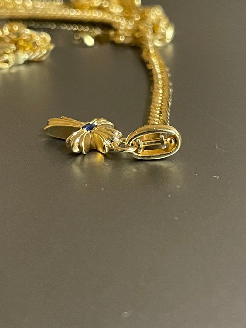 k18/サファイア　クロスペンダントトップ　十字架ネックレス　2.77g 本物