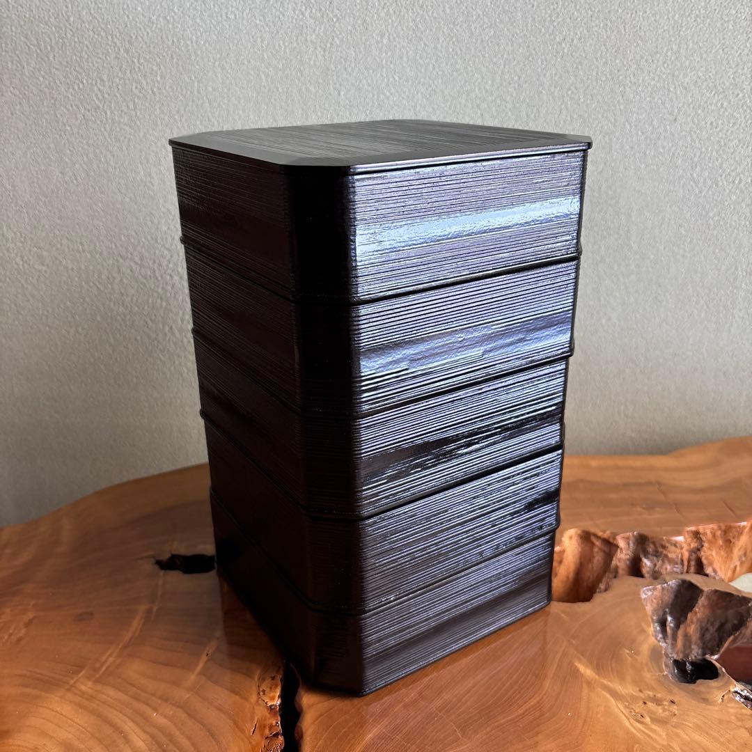 山中塗 中谷秀斉 黒一閑 五段縁高重 重箱 共箱 茶道具 - メルカリ