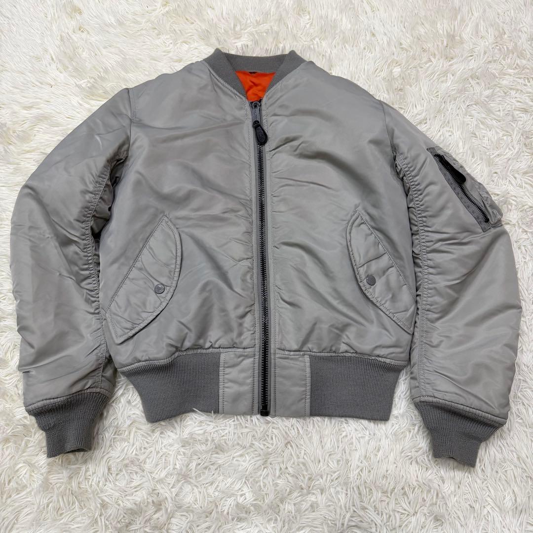 710　AVIREX 　MA-1フライトジャケット　M　シルバー AVIREX（アヴィレックス） ブルゾン MA-1 AVIREX アビレックス メンズ