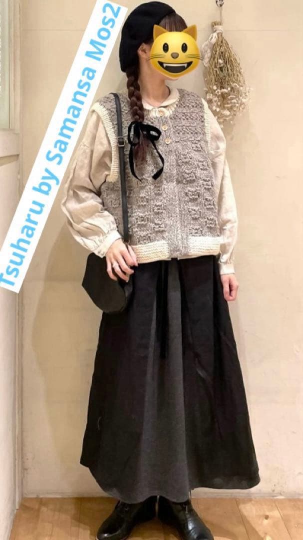 プロクリーニング済 超美品 Tsuharu ペルーニット 手編み前後ろ着ベスト TSUHARU by Samansa Mos2（ツハルバイサマンサモスモス）の「【ペルー