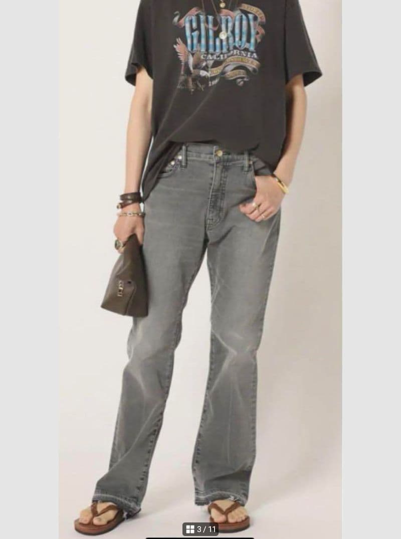 MUSEドゥーズィエムクラス flare hemデニム XS SURT グレー