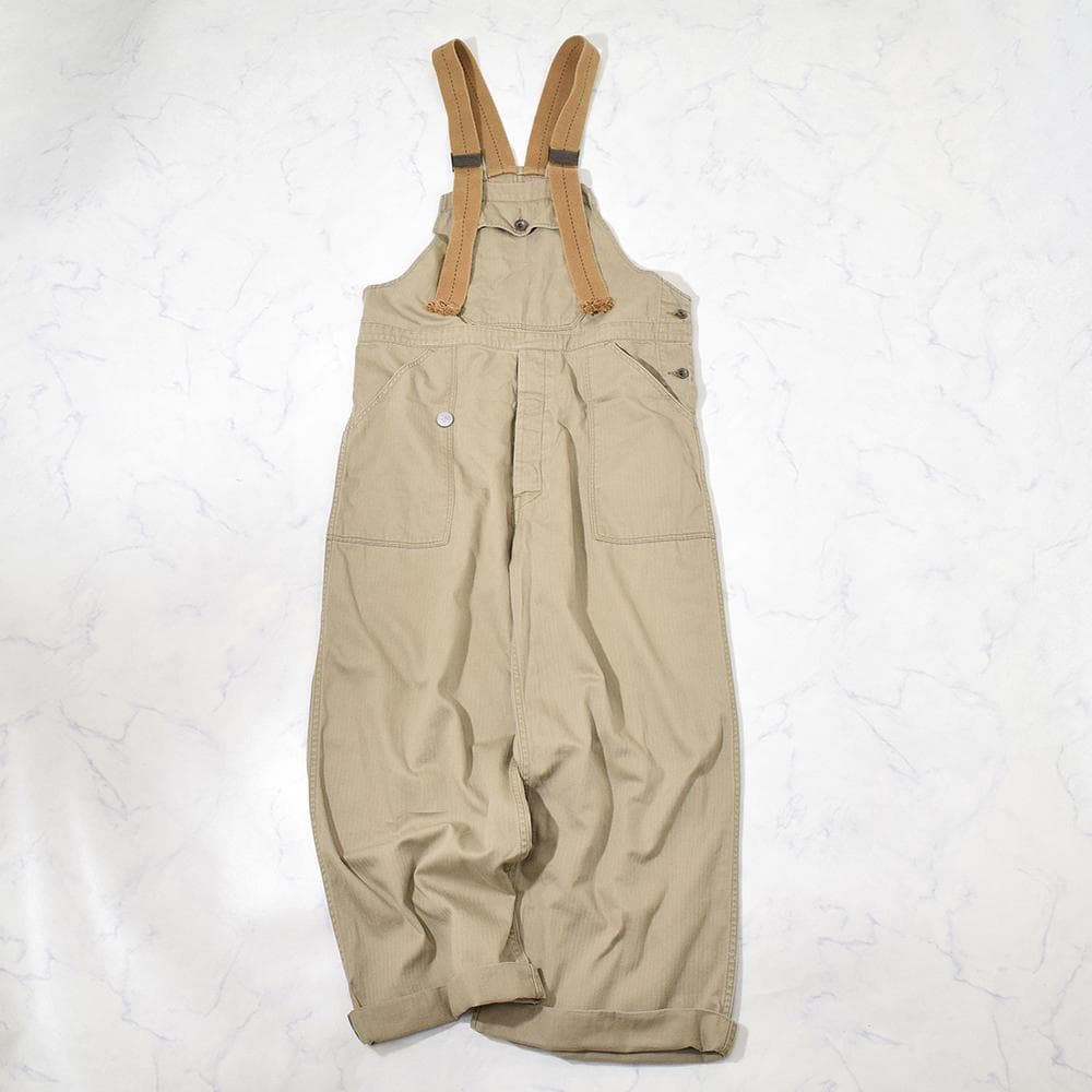 archive KAPITAL HBT ミリタリー オーバーオール サロペット kha:ki｜コットンリネン フロント ラップ オーバーオール サロペット