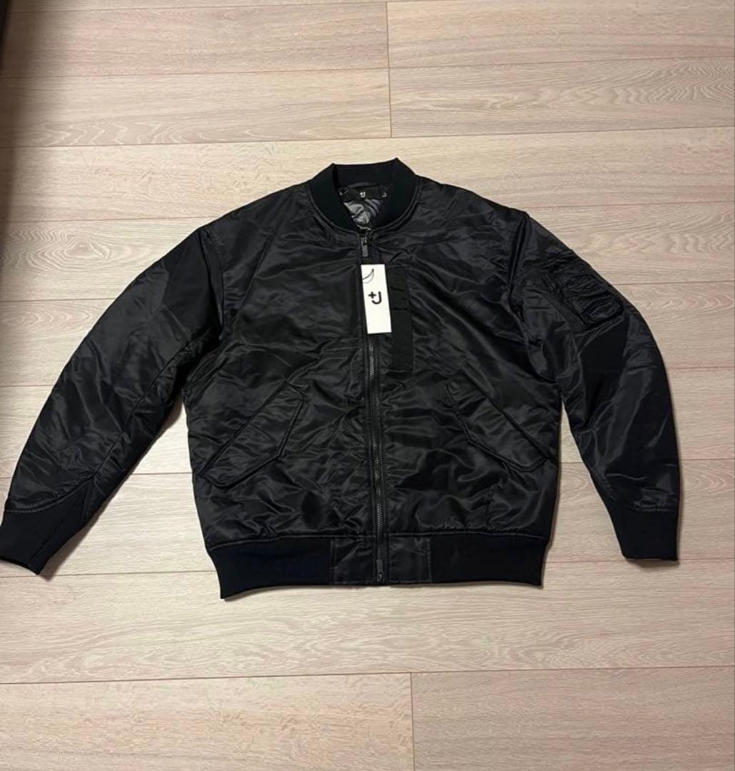 ユニクロ　UNIQLO +j 復刻ハイブリッドダウンオーバーサイズMA-1 黒 ユニクロ公式 | ハイブリッドダウンオーバーサイズMA－1