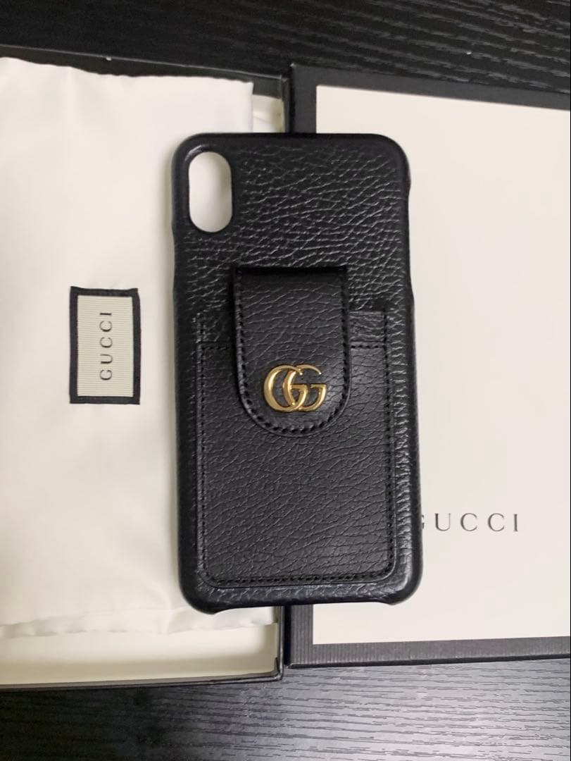 【GUCCI】グッチ レザー GGマーモント iPhoneXSMaxケース GUCCI（グッチ） カードケース レディース GGマーモント ブラック