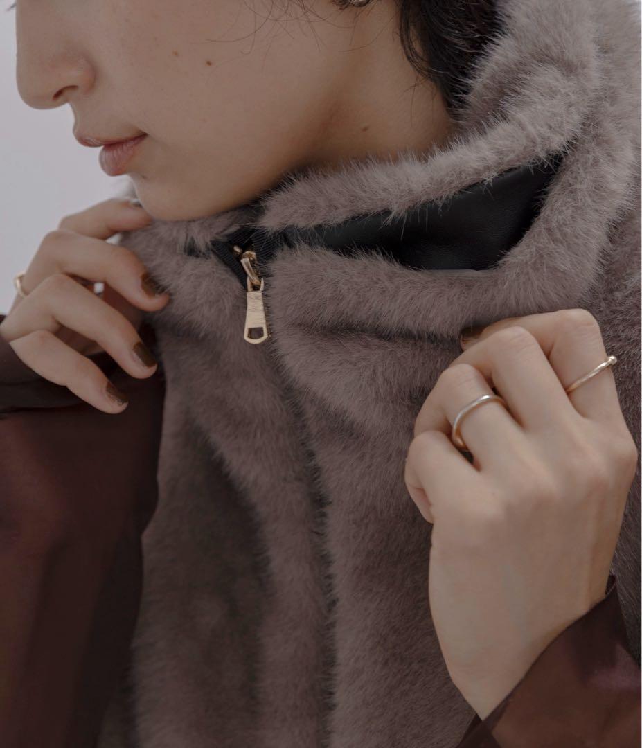 新品 Eimee Law ミンクファー スタンドネックショートコート モカ