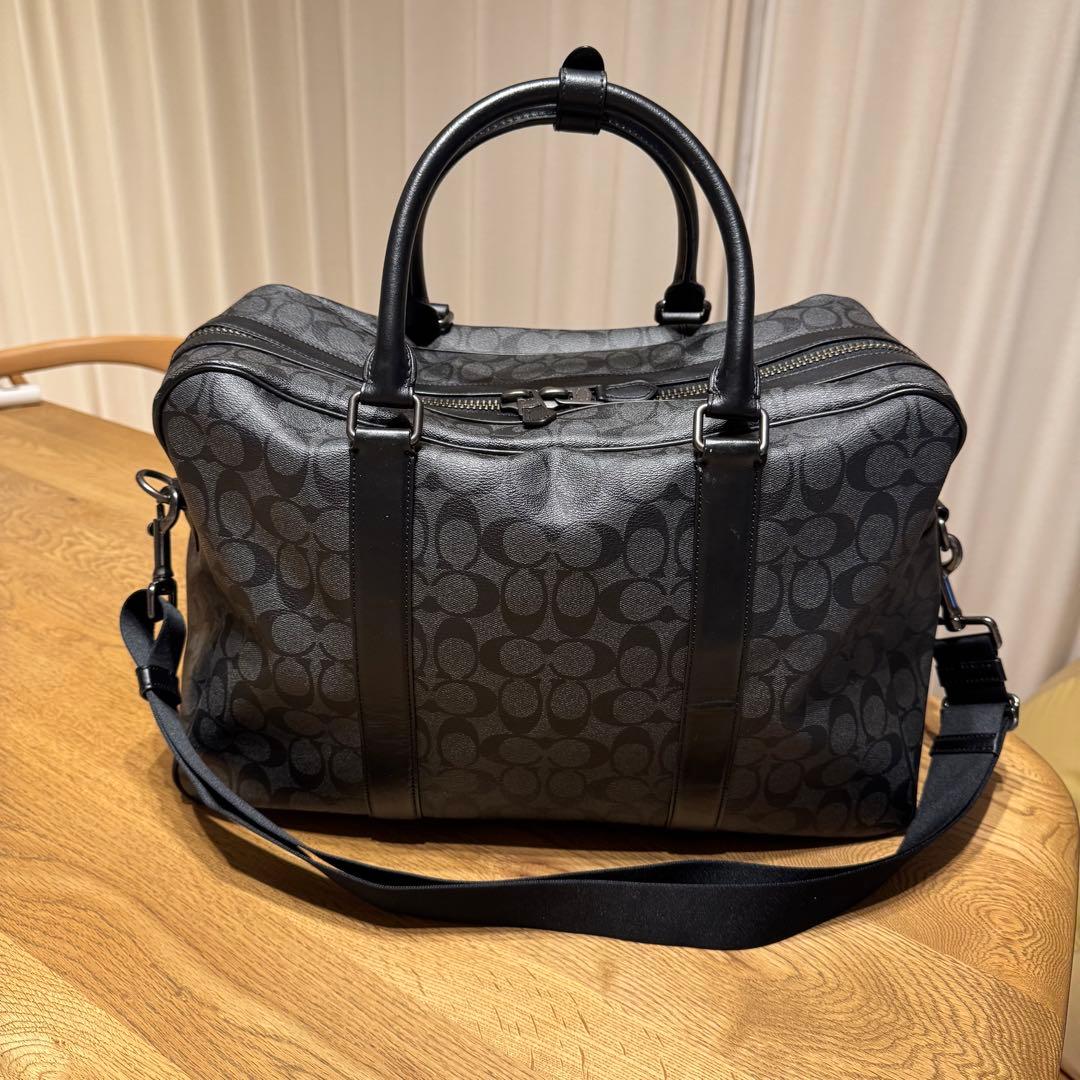 希少 極美品 コーチ 2way ボストンバッグ 大容量 シグネチャー ブラック COACH（コーチ） ボストンバッグ 旅行かばん メンズ COACH 2Way