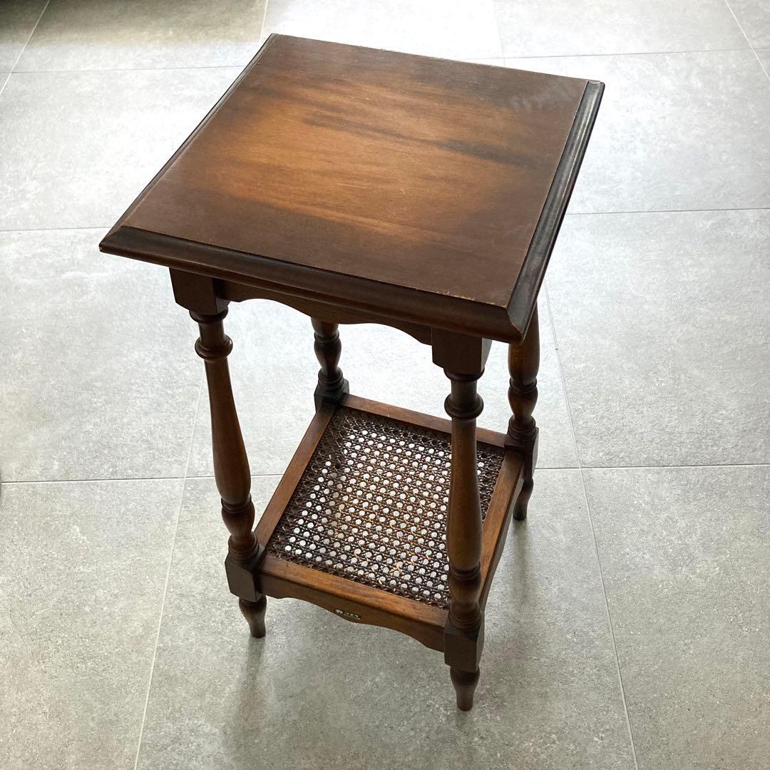 オールドカリモク アンティーク コロニアル 花台 電話台 飾り台 サイドテーブル COLONIAL（カリモク家具） カリモク コロニアル サイドテーブル 木製