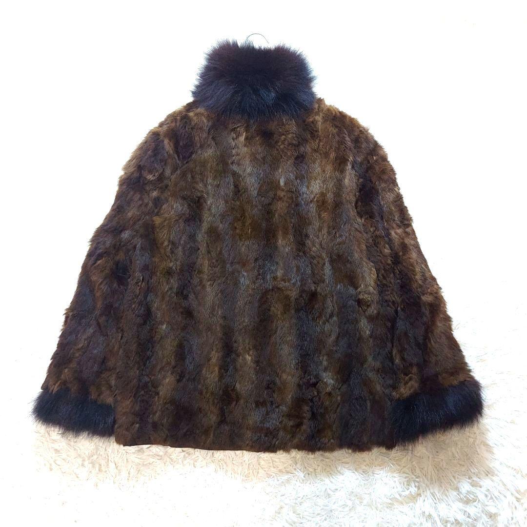 BALMAIN バルマン ファーコート 毛皮 シルク100％ ブルーフォックス